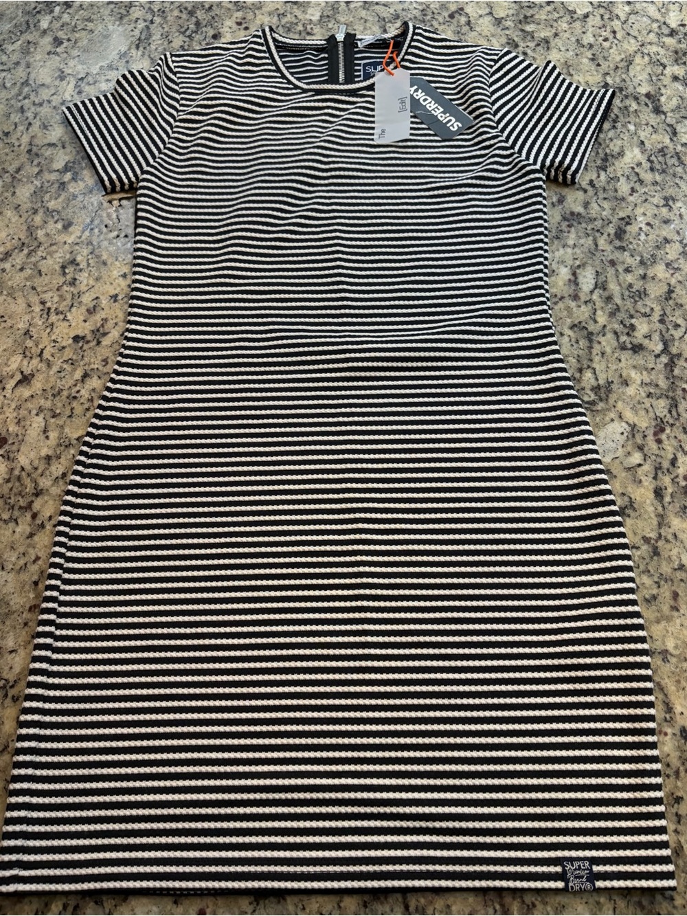 Superdry Navy and White Striped Mini Dress